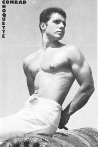 vintage bodybuilder posing photo art