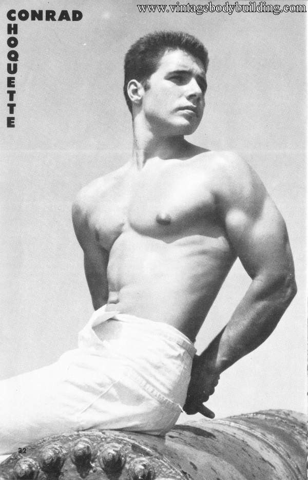 vintage bodybuilder posing photo art