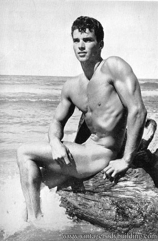 vintage bodybuilder posing nude