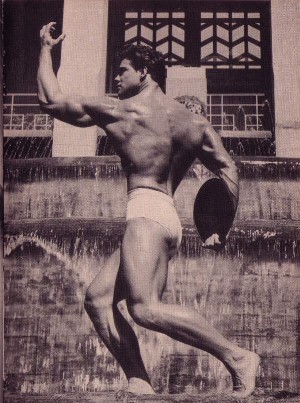 beautiful vintage photo of muscular bodybuilder Steve