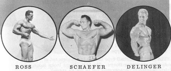 Vintage bodybuilders Ross, Schaefer and Delinger