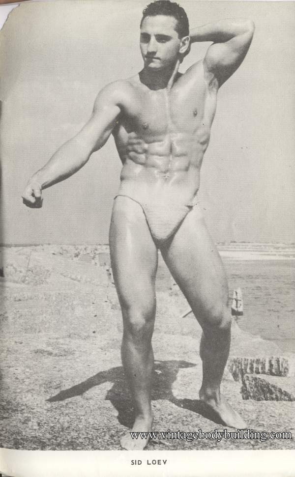 vintage bodybuilder posing for American Physique
