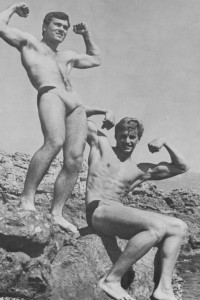 Two muscle male models by Jean Ferrero