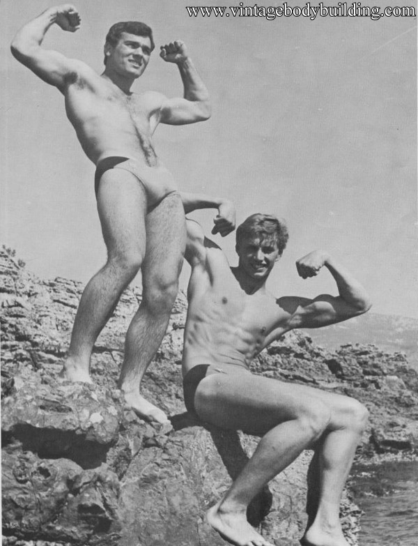 Two muscle male models by Jean Ferrero
