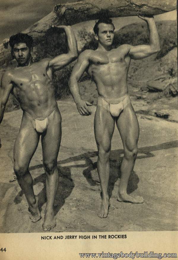 two handsome bodybuilder outdoors